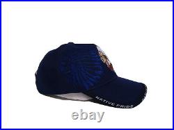 Native American Pride Indian Blue Shadow Baseball Style Ball Cap Hat (RAM)