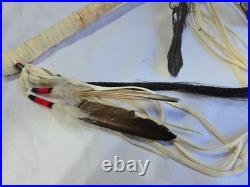 Native American Rawhide Ceremonial Turtle Rattle 22 Bear Claw