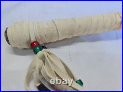 Native American Rawhide Ceremonial Turtle Rattle 22 Bear Claw