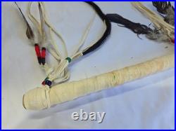 Native American Rawhide Ceremonial Turtle Rattle 22 Bear Claw