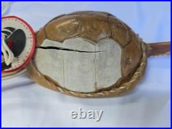 Native American Rawhide Ceremonial Turtle Rattle 22 Bear Claw