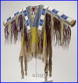 Native American Real Buckskin Hide Powwow Warrior Shirt with Hair Tassels