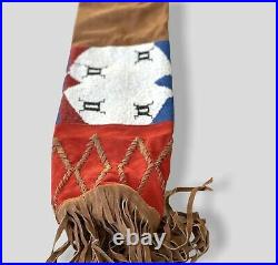 Native American Sioux Plains Pipe Tabaco Beaded Bag Elk Hide Bag B904