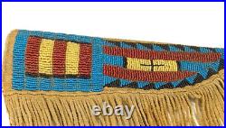 Native American Sioux Style Indian Beaded Cover Leather Knife Sheath S801