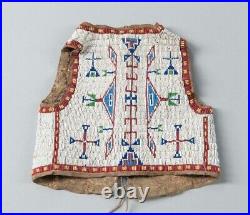 Native American Sioux Style Indian Beaded Elk Suede Leather Hide Vest V107