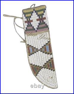 Native American Sioux Style Indian Beaded Knife cover Leather Knife Sheath S846