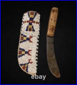 Native American Sioux Style Indian Beaded Knife cover Leather Knife Sheath S847