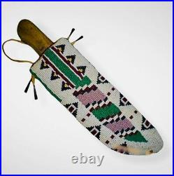 Native American Sioux Style Indian Beaded Leather Knife Sheath S807