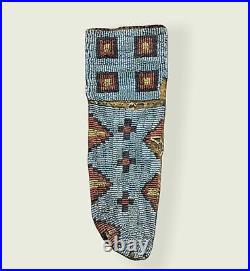 Native American Sioux Style Indian Beaded Leather Knife Sheath S819