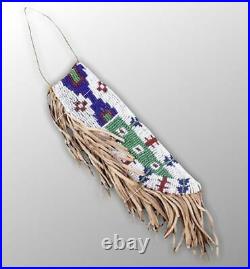 Native American Sioux Style Indian Beaded Leather Knife Sheath SP021