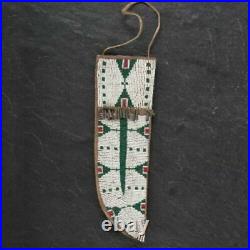 Native American Sioux Style Indian Beaded Leather Knife Sheath SPO1