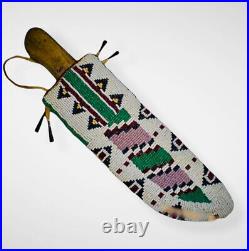 Native American Sioux Style Knife Cover Indian Beaded Leather Knife Sheath