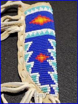 Native American Sioux Style Knife Cover Indian Beaded Suede Leather Knife Sheath
