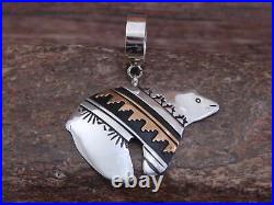 Native American Sterling Silver & 12 kt Gold Fill Bear Pendant by Singer