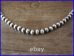 Native American Sterling Silver 20 Navajo Pearl Necklace by I. John