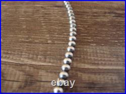 Native American Sterling Silver 20 Navajo Pearl Necklace by I. John
