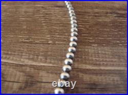 Native American Sterling Silver 20 Navajo Pearl Necklace by I. John