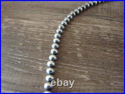 Native American Sterling Silver 20 Navajo Pearl Necklace by I. John