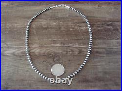 Native American Sterling Silver 20 Navajo Pearl Necklace by I. John