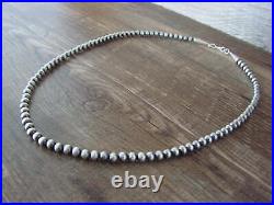 Native American Sterling Silver 20 Navajo Pearl Necklace by I. John