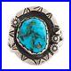 Native American Sterling Silver Blue Turquoise Statement Ring 11.25