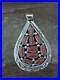 Native American Sterling Silver & Coral Cluster Pendant by M. Jones