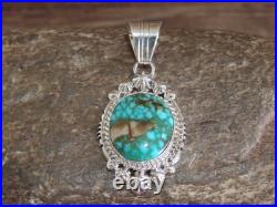 Native American Sterling Silver & Kingman Turquoise Pendant Benally