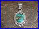 Native American Sterling Silver & Kingman Turquoise Pendant Benally