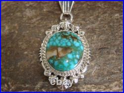 Native American Sterling Silver & Kingman Turquoise Pendant Benally