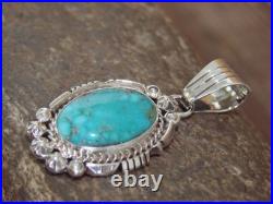 Native American Sterling Silver & Kingman Turquoise Pendant Benally