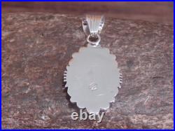 Native American Sterling Silver & Kingman Turquoise Pendant Benally