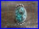 Native American Sterling Silver & Kingman Turquoise Ring by Lewis Size 7