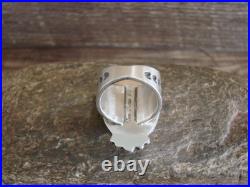 Native American Sterling Silver & Kingman Turquoise Ring by Lewis Size 7