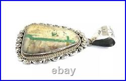 Native American Sterling Silver Navajo Hand Made Boulder Turquoise Pendant