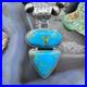 Native American Sterling Silver Oval & Triangle Turquoise Pendant For Women