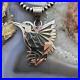 Native American Sterling Silver Overlay Hummingbird Unisex Pendant #2