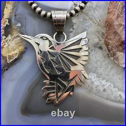 Native American Sterling Silver Overlay Hummingbird Unisex Pendant #2