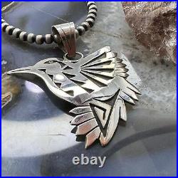 Native American Sterling Silver Overlay Hummingbird Unisex Pendant #2