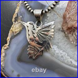 Native American Sterling Silver Overlay Hummingbird Unisex Pendant #2