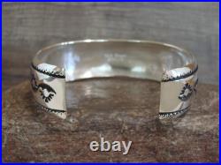 Native American Sterling Silver Petroglyph Bracelet by Singer