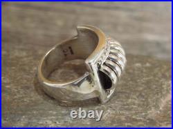 Native American Sterling Silver Ribbed Melon Ring by Thomas Charley Size 8