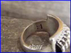 Native American Sterling Silver Ribbed Melon Ring by Thomas Charley Size 8