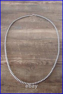 Native American Sterling Silver Round Navajo Pearl 30 Necklace by I. John