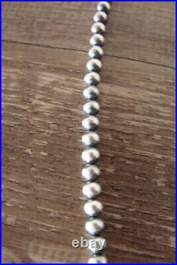 Native American Sterling Silver Round Navajo Pearl 30 Necklace by I. John