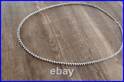 Native American Sterling Silver Round Navajo Pearl 30 Necklace by I. John