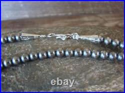 Native American Sterling Silver Round Navajo Pearl 35 Necklace by I. John