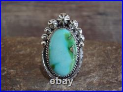 Native American Sterling Silver & Sonoran Turquoise Ring by Benally Size 9