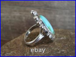 Native American Sterling Silver & Sonoran Turquoise Ring by Benally Size 9