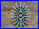 Native American Sterling Silver & Turquoise Cluster Needlepoint Ring Hustit