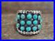 Native American Sterling Silver & Turquoise Cluster Ring by Lonjose Size 6.5